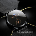 Genève Minimaliste Casual Sport Montre En Cuir Noir Simple Analogique Hommes Montres-Bracelets Marque Chinoise Guangzhou Montre-Bracelet En Gros